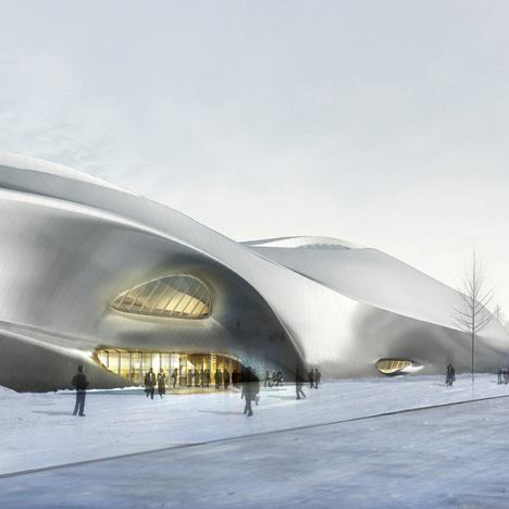 Dezeen_MAD_Harbin_exterior-2_sq China Wood Sculpture Museum in Harbin by MAD