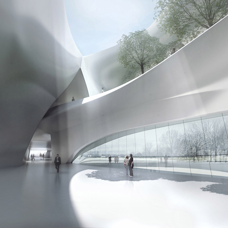 Dezeen_MAD_Harbin_interior-2 China Wood Sculpture Museum in Harbin by MAD