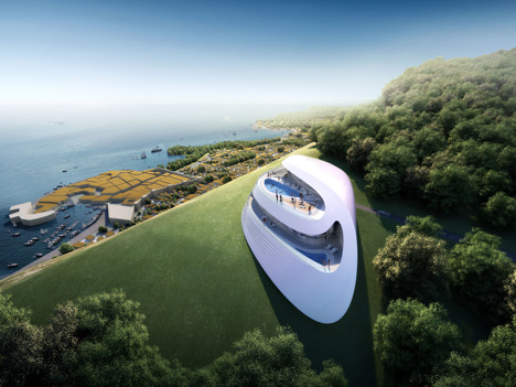 Dezeen_Zaha_Hadid_Architects_Dubrovnik_Shell02 Prototype villa for golf and spa club, Dubrovnik by Zaha Hadid Architects