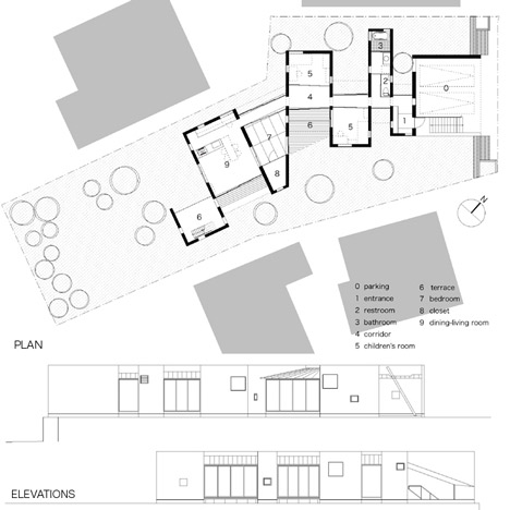 House with a wall by MasaoYahagi Architects House with a wall by MasaoYahagi Architects