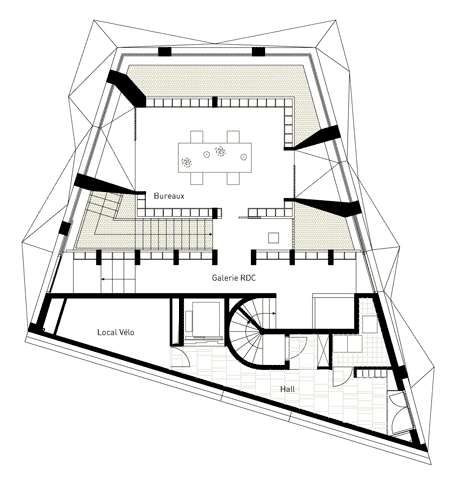 Housing and gallery on Bastille Place by Plan01