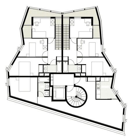 Housing and gallery on Bastille Place by Plan01