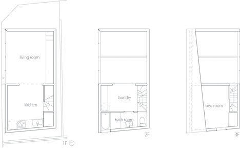 Small house in Shinjuku by Junpei Nousaku Architects