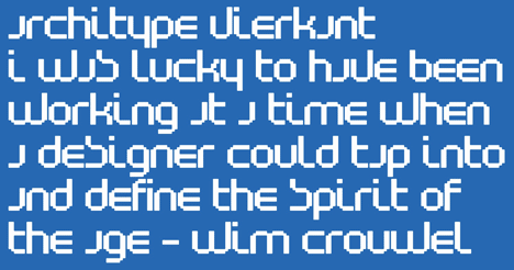 Typefaces by Wim Crouwel for The Foundry Typefaces by Wim Crouwel for The Foundry