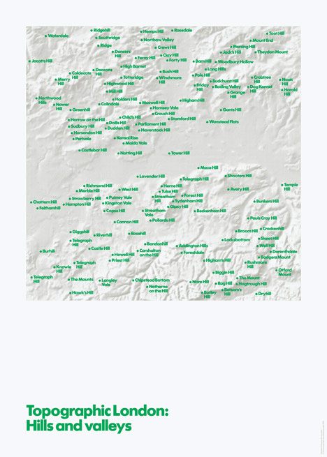 Topographic London posters by Melissa Price at Dezeen Super Store