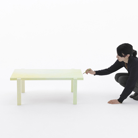 Colored-pencil table by Nendo Colored-pencil table by Nendo