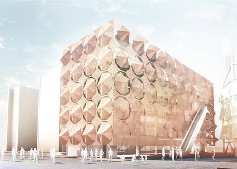 Umbrella Facade for the Madrid Pavilion by 3Gatti Architecture Studio Umbrella Facade for the Madrid Pavilion by 3Gatti Architecture Studio