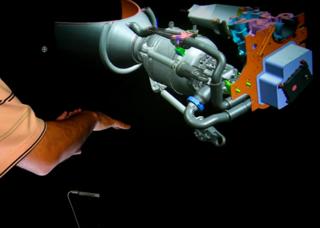 3D engine model edited using hand-gestures 3D engine model edited using hand-gestures
