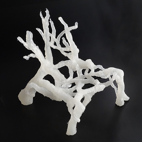 Scale model of 3D-printed Mycelium Chair by Eric Klarenbeek Scale model of 3D-printed Mycelium Chair by Eric Klarenbeek