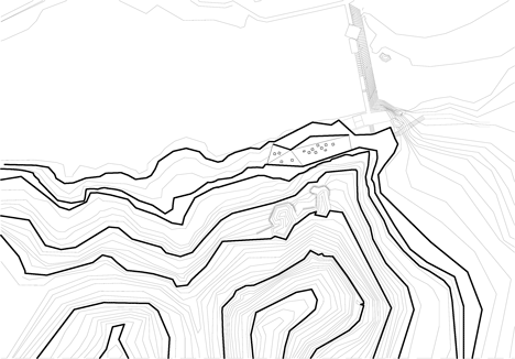 Site plan of Tianzhoushan Tea House by Archiplein