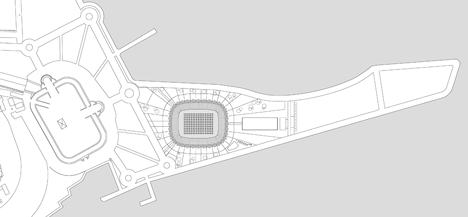 Site plan of Baku Crystal Hall in Azerbaijan by GMP Architekten