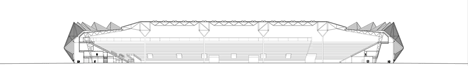 Section of Baku Crystal Hall in Azerbaijan by GMP Architekten