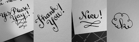 Modern Day Snail Mail calligraphy text messages by Cristina Vanko