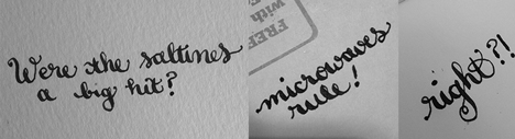 Modern Day Snail Mail calligraphy text messages by Cristina Vanko