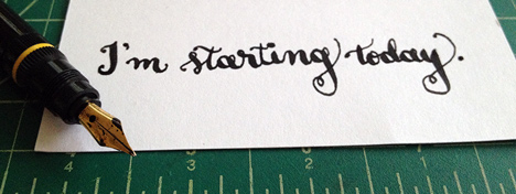 Modern Day Snail Mail calligraphy text messages by Cristina Vanko
