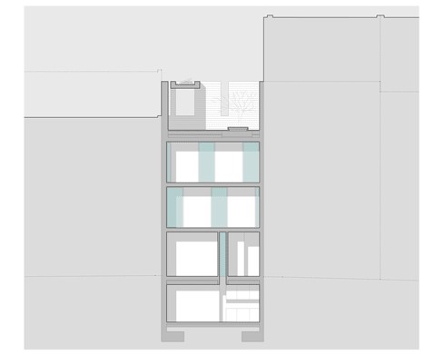 Section of townhouse in Lisbon by ARX Portugal