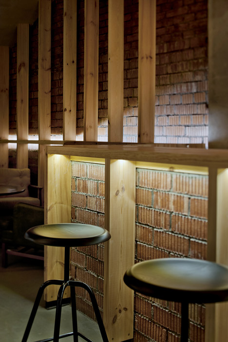 Bar in an attic space in Minsk by Inblum Architects