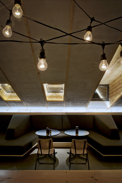 Bar in an attic space in Minsk by Inblum Architects