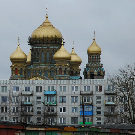 Karosta cathedral and Soviet buildings