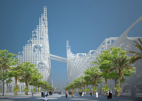 Souk Mirage Particles of Light Out Look Tower concept by Sou Fujimoto