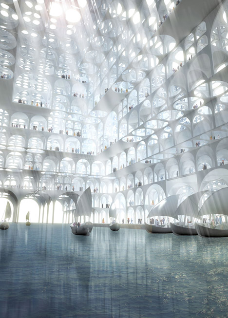 Souk Mirage Particles of Light Out Look Tower concept by Sou Fujimoto