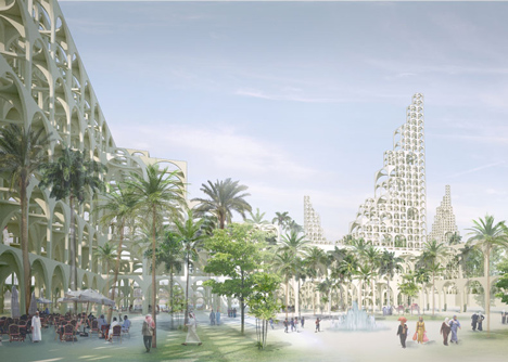 Souk Mirage Particles of Light Out Look Tower concept by Sou Fujimoto