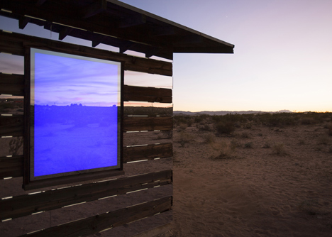Lucid Stead installation by Phillip K Smith III gives the illusion of invisibility to a desert cabin