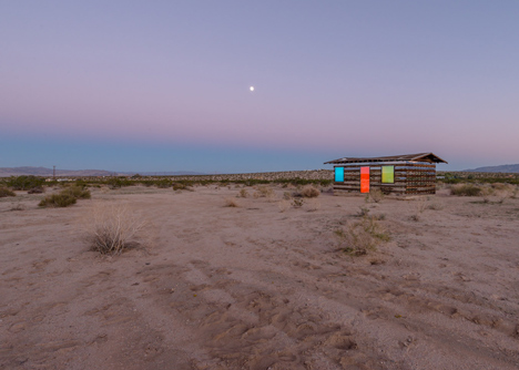 Lucid Stead installation by Phillip K Smith III gives the illusion of invisibility to a desert cabin