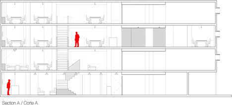 Section of Office in Mexico that centres around its staircase