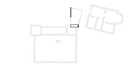 Floor plan of Rusty steel tower by Marte.Marte Architects frames Roman ruins in Austria