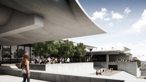 Schauspielhaus by Jørn Utzon for Zurich virtually constructed in realisticc renders by Virtual Design Unit