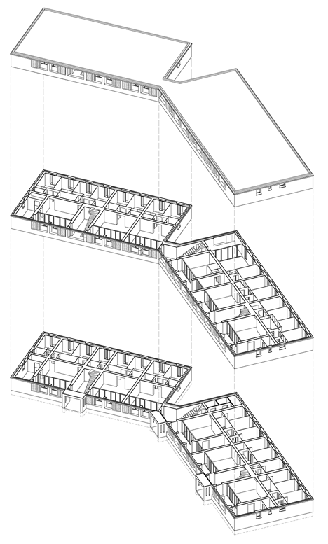 Social housing with solid stone walls by Perraudin Architecture