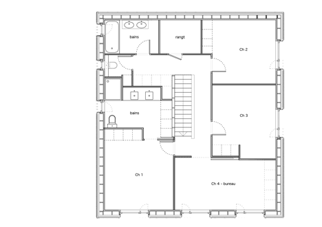 First floor of Villa B by Tectoniques