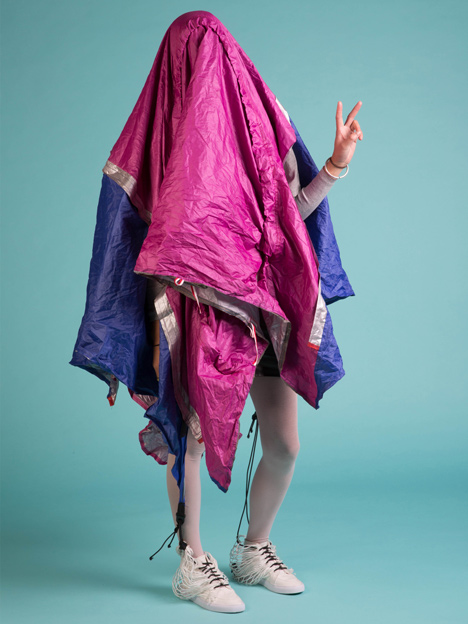 Walking Shelter tent stored in shoes by Sibling