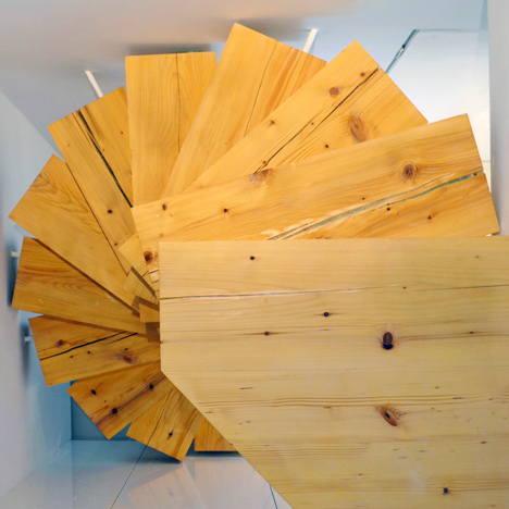 Wooden staircase in Split Flat by QC