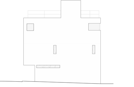 West elevation of Concrete house named Calm by Apollo Architects & Associates