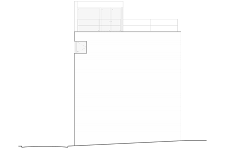 South elevation of Concrete house named Calm by Apollo Architects & Associates