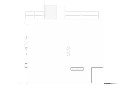 East elevation of Concrete house named Calm by Apollo Architects & Associates