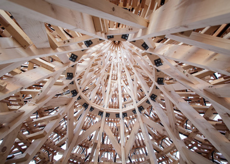 Christmas tree made from sledges that will be donated to children's charity
