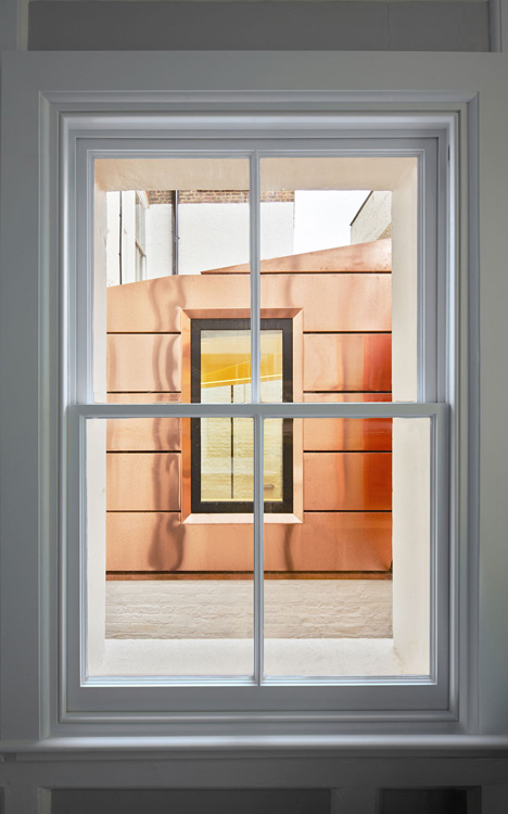Great James Street Office extension with a faceted copper roof by Emrys Architects