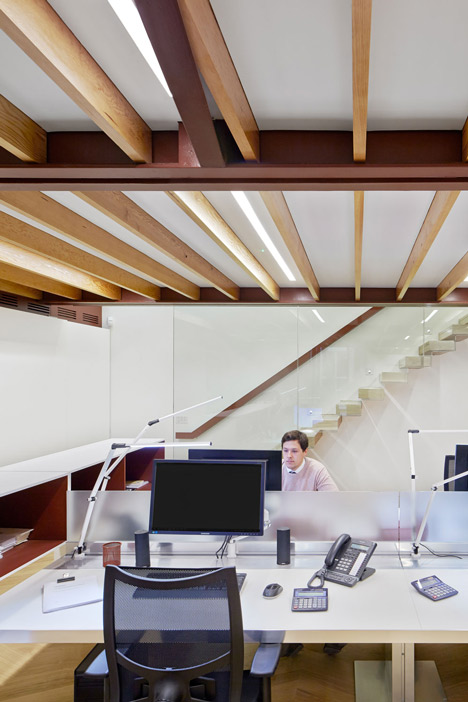 Great James Street Office extension with a faceted copper roof by Emrys Architects