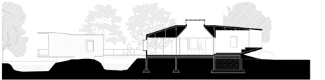Section two of House on a stream by Architecture Brio