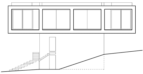 Elevation two of Pezo von Ellrichshausen's Casa Pezo is first of 12 architect-designed dream houses
