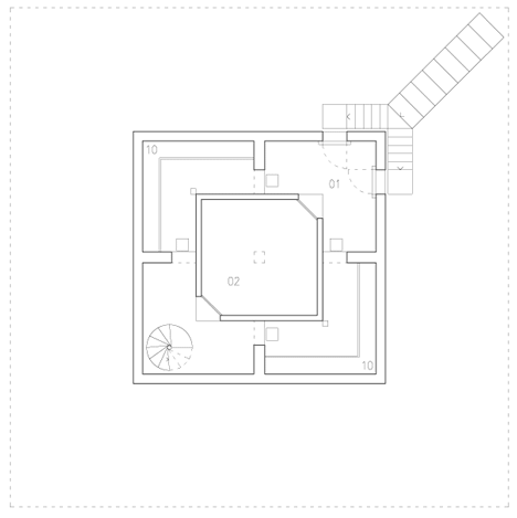First floor plan of Pezo von Ellrichshausen's Casa Pezo is first of 12 architect-designed dream houses