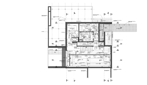 First floor plan of Timber-clad seaside house with a grainy concrete interior by Ultra Architects