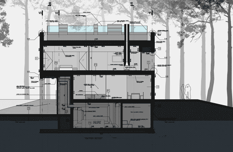 Section one of Timber-clad seaside house with a grainy concrete interior by Ultra Architects