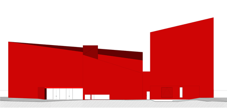 Casa das Artes bright red cultural centre by Future Architecture Thinking