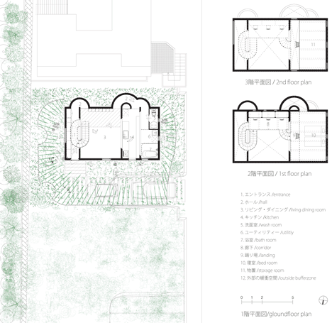 Case house with two staircases by Jun Igarashi Architects