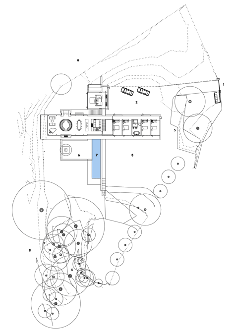 Site plan of Coastal concrete house on a red sandstone base by ShedKM