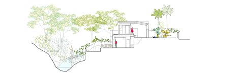 Cross section of Concrete house by Langarita-Navarro photographed as a crime scene